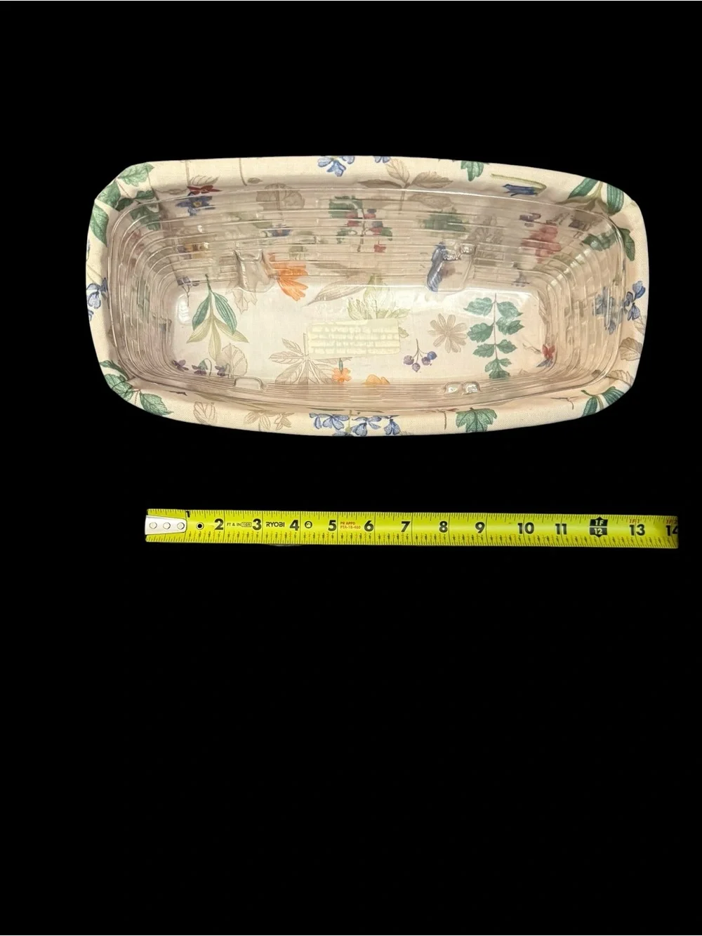 Longaberger Vanity Basket Set Botanical Fields 1999 Liner And Protector Signed